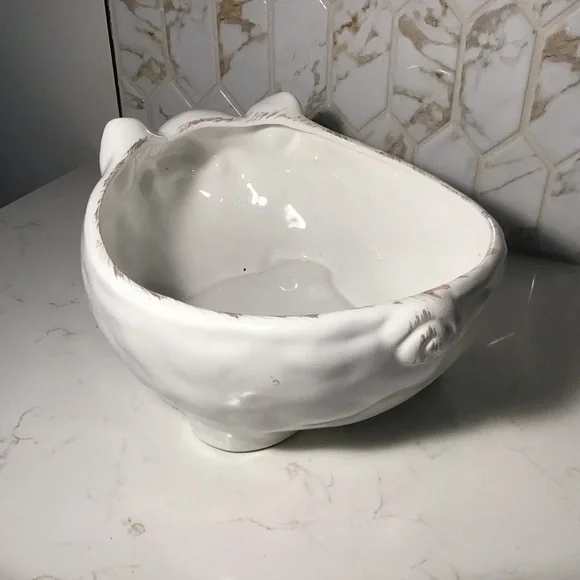 Charming White Pig-Shaped Ceramic Bowl – Homestead Living - Picture 5 of 5